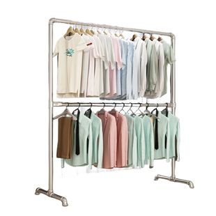 水管钢管晾衣架落地卧室内阳台外凉晒挂衣架加粗加厚家用双层简易