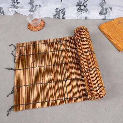 茶席竹席茶帘芦苇杯垫隔热垫茶垫茶道配件防烫桌旗茶帘中式可定制