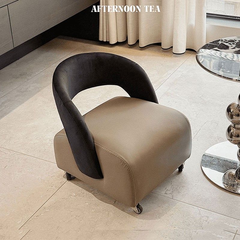 中古风轻奢小凳子家用溜溜凳高级感滑轮椅子移动矮靠背椅沙发矮凳