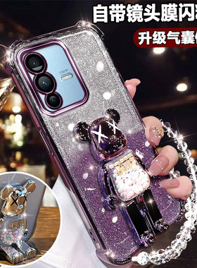 vivos12pro手机壳镜头全包viv0S12新款网红支架V2162A保护套vois12气囊闪粉软壳vivis12provovos12vⅰvos防摔