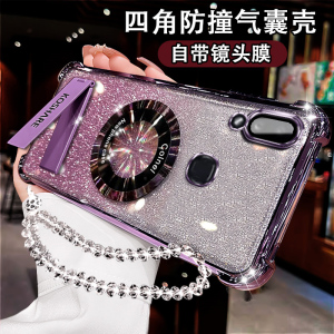 适用三星A10S新款手机壳a20s磁吸折叠支架SamsungA20s潮女闪粉软壳Galaxy A10s气囊保护套超薄防摔硅胶高级感