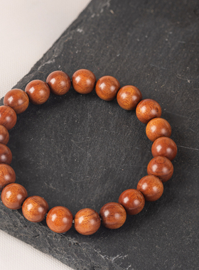 沉水级原木色老桃木手串