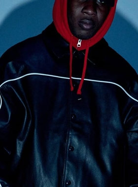 自主SS25 Leather Varisity Jacket皮革校队夹克