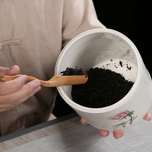 精品 陶瓷茶叶罐密封罐超大号茶叶罐子茶盒储物罐半斤一斤装