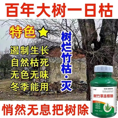 大树烂根药大树一滴死烂树根剂除树强力除草灭竹子枯树药神器