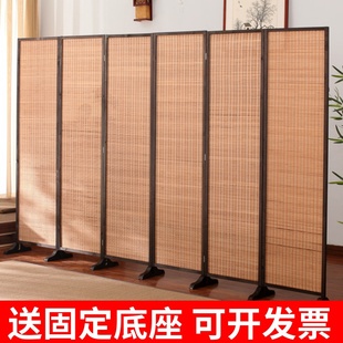 竹子屏风客厅卧室遮挡移动折叠隔断墙家用折屏挡板酒饭店平风 日式