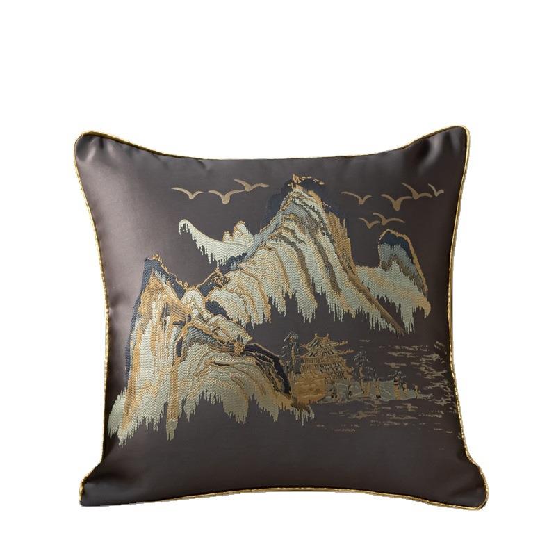 新中式抱枕靠枕套沙发靠背垫高档轻奢床头大靠包仿古圈椅腰枕含芯