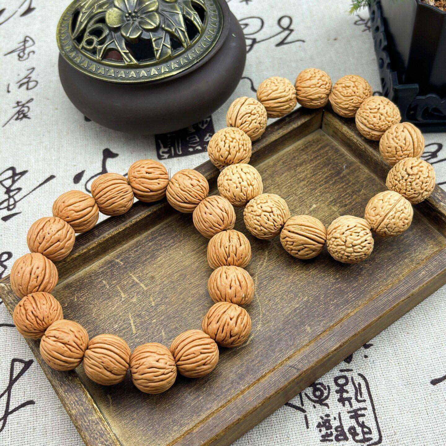 厂家脑纹桃核手串正宗野生山核桃文玩小桃胡佛珠盘玩饰品手链