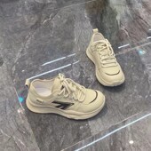 踩屎感软底运动鞋 轻便女士皮面透气跑步鞋 20q24春新款 厚底休闲鞋