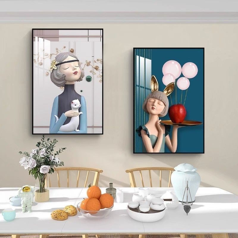 儿童房装饰画女i孩房间布置挂画少女卧室画床头背景墙画温馨墙壁