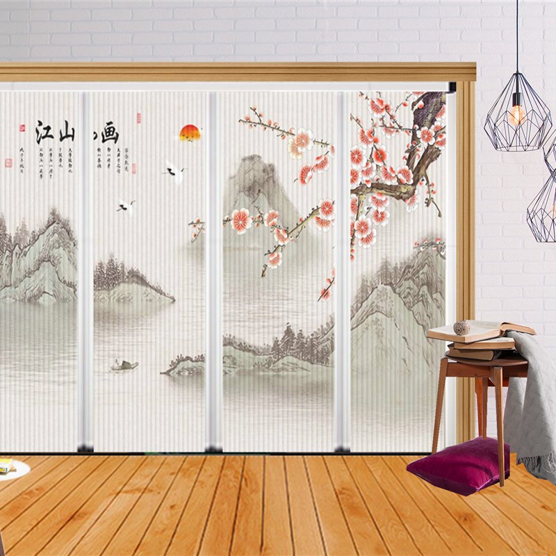 花鸟隐形折叠门h推拉门室内客厅阳台隔断厨房卧室铝合金折叠推拉