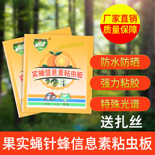 瓜果实蝇针蜂信息素诱虫板粘虫A板捕虫器贴粘胶板果园柑橘蔬菜大