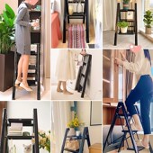 家用梯子梯伸缩加厚铝合金人字梯三步楼梯小梯凳