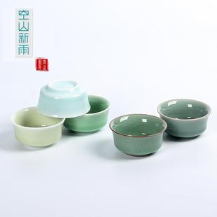 龙泉青瓷品茗杯哥窑开片功夫茶具茶碗主人杯陶瓷小号茶杯个人单杯