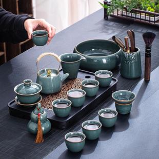 哥窑茶具套装 家用高档办公室轻奢中式 陶瓷茶壶茶杯小功夫泡茶套装