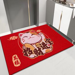 入户门垫门口出入平安红色丝圈地毯家用免洗耐脏地垫室外进门脚垫