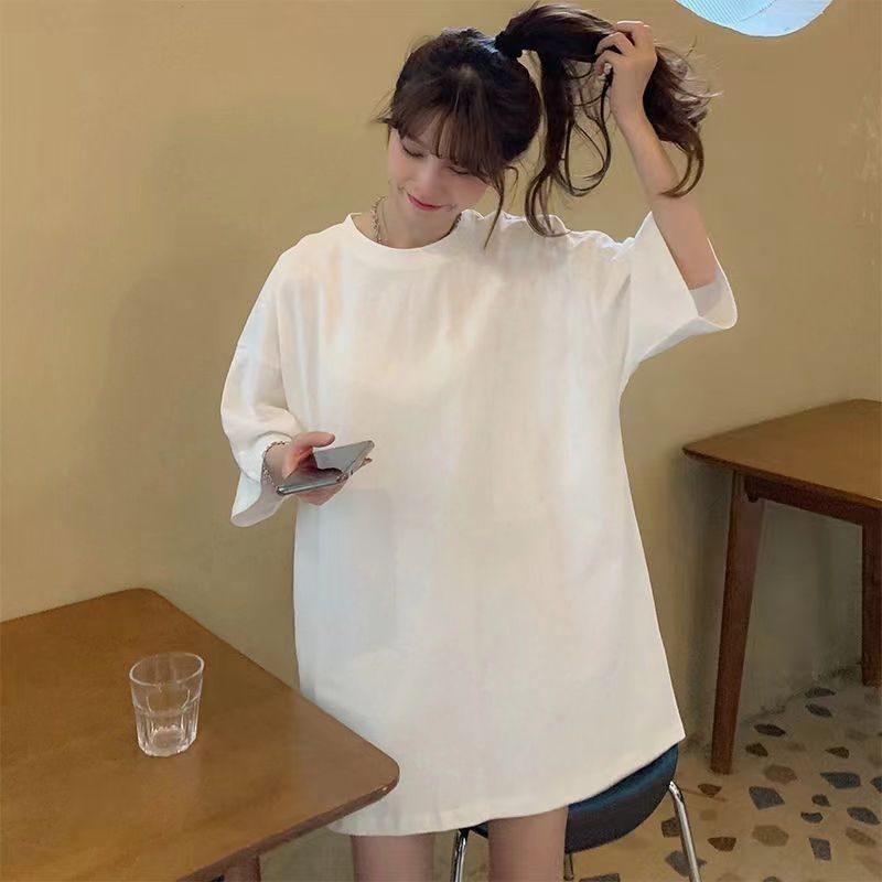 高个子加长版e下装消失中长款t恤女遮屁股大码200斤T恤裙2025新款,女装/女士精品,大码内搭,淘宝优惠券,粉丝福利购,淘宝优惠卷