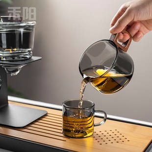 禾阳 玻璃自动茶具套装 家用轻奢功夫茶杯磁吸防烫泡茶壶新款