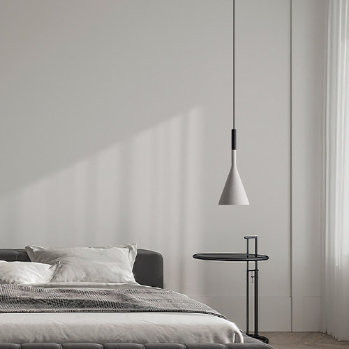 极简清水混凝土水泥床头柜吊灯侘寂风工业风餐厅吧台喇叭装饰灯具