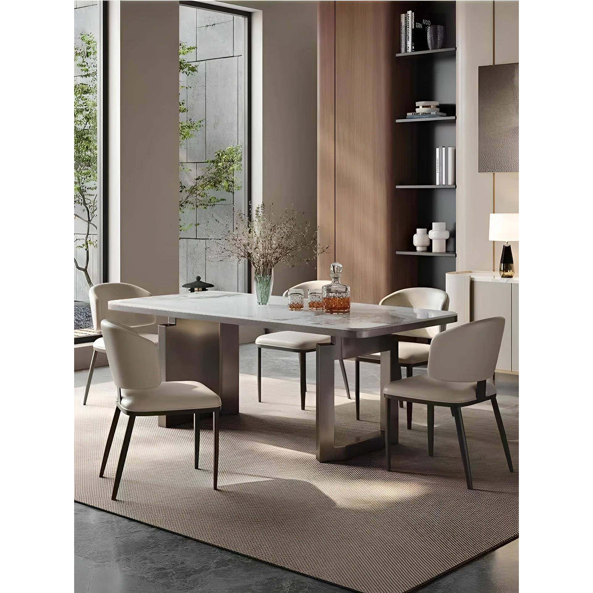 意式极简岩板餐桌椅组合轻奢现代简约2026新款长方形家用吃饭椅子,住宅家具,岩板餐桌,淘宝优惠券,粉丝福利购,淘宝优惠卷