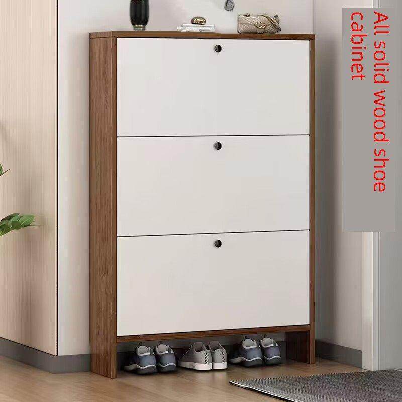 全实木鞋柜纯生态板橡木超薄翻斗门口进门靠墙家用大容量鞋架中式,住宅家具,鞋柜,淘宝优惠券,粉丝福利购,淘宝优惠卷