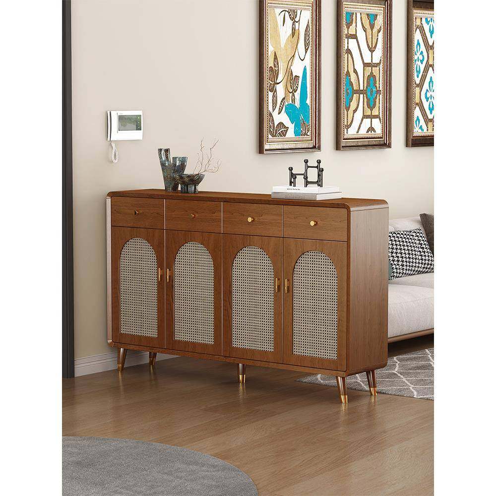 藤鞋柜入口客厅家居入口柜中世纪覆古入口门实木框架隔断柜胡桃木,住宅家具,鞋柜,淘宝优惠券,粉丝福利购,淘宝优惠卷