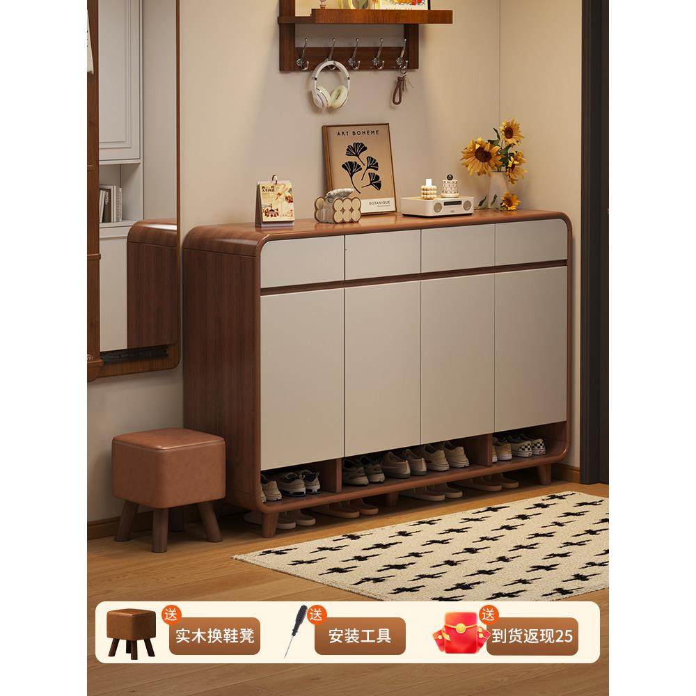 纯实木芯鞋柜家用门口室内新中式入户门玄关柜一体靠墙储物鞋架子,住宅家具,鞋柜,淘宝优惠券,粉丝福利购,淘宝优惠卷