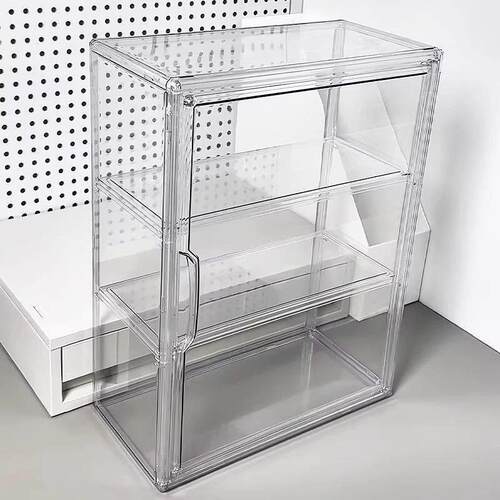 压克力展示柜透明磁吸多层模型玩偶大容量收纳盒立牌吧唧收纳柜子
