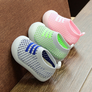 学走路男童鞋子1j-3岁婴儿软底学步鞋女宝宝网面透气幼儿小童春秋