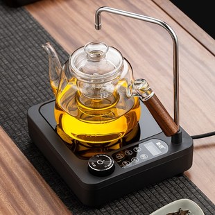 煮茶器喷淋式 蒸汽自动上水电陶炉2024新款 无铅玻T璃烧水泡茶电茶