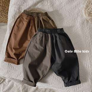 潮宝宝宽松休闲裤 男童萝卜裤 洋气儿童哈伦裤 韩版 子 春秋女童老爹裤