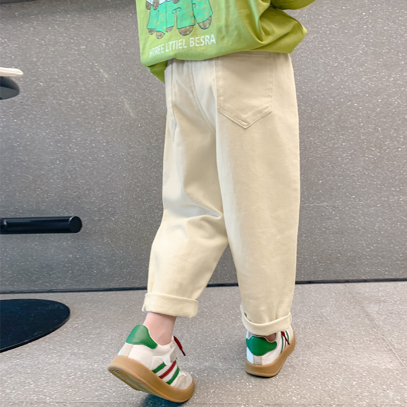 女童裤子春秋款2023新款洋派儿童秋装哈伦裤小女孩女宝休闲直筒裤