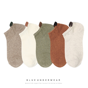 短袜女士纯棉袜子日系春秋季 女袜 浅口刺绣船袜防掉跟低帮隐形薄款