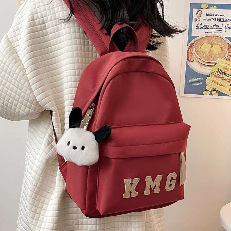 儿童双肩包休闲旅游红色小背包女童出游外出小学生女孩春游书包女