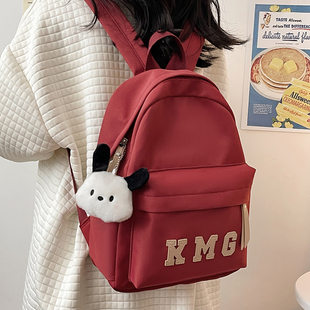 儿童双肩包休闲旅游红色小背包女童出游外出小学生女孩春游书包女