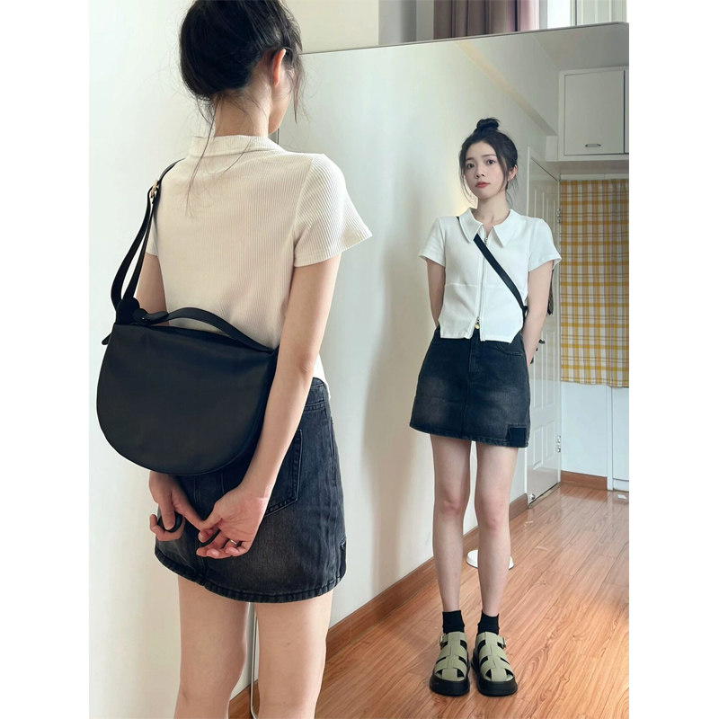 大码胖妹妹牛仔半身裙女夏季复古设计感小众高腰显瘦a字包臀短裙