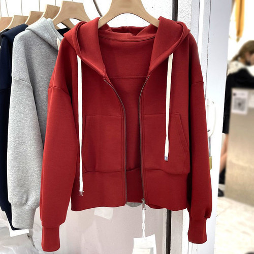 卫衣开衫女士短外套2024春秋季新款棒球服爆款短款小个子上衣女装