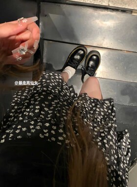 175高个子黑色碎花短裙女夏季高腰a字显瘦半身裙芭蕾风波点蛋糕裙