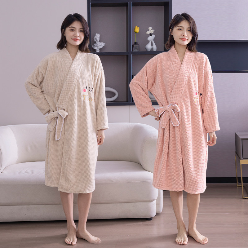 浴巾2023新款比全棉纯棉家用浴袍女大人可穿可裹戴式浴裙速干发帽