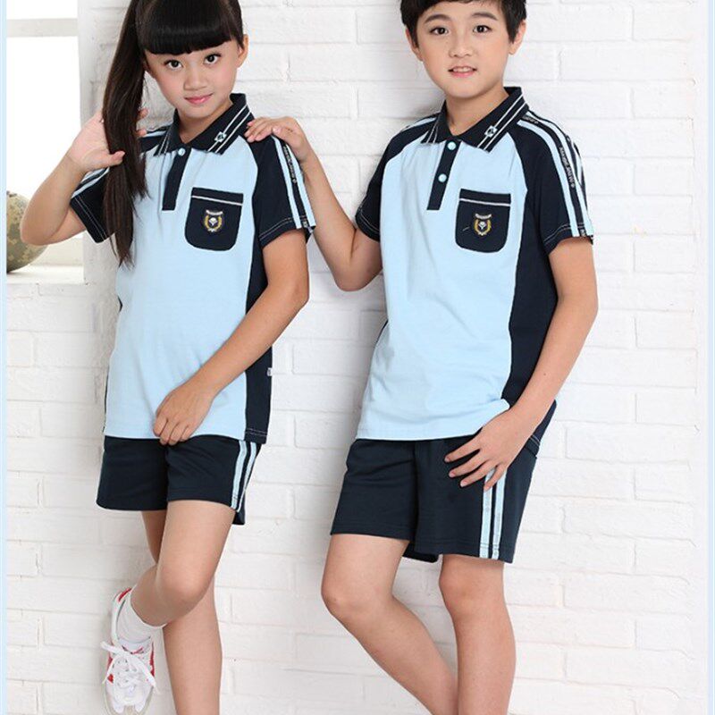 南宁市中小学生校服 小学初中高中新希望夏季短袖短裤运动服套装