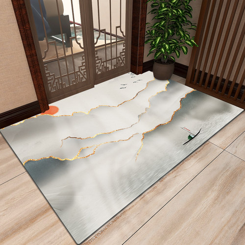 新中式入户门地垫家用门口脚垫门垫进门客厅地毯定制PVC防滑垫子