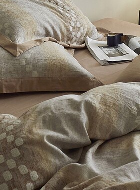 美拉德双层纱大提花床上四件套全棉纯棉F2024新款床单床笠被套床