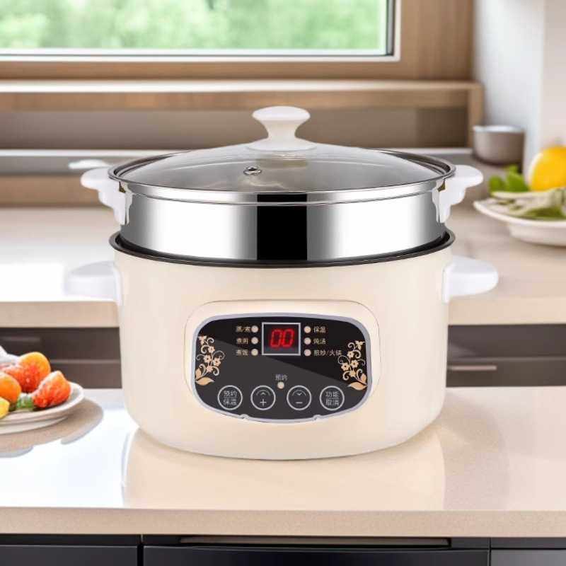 【严选】电煮锅多功能一体家用电火锅大功率学生带蒸笼煮面小炒菜