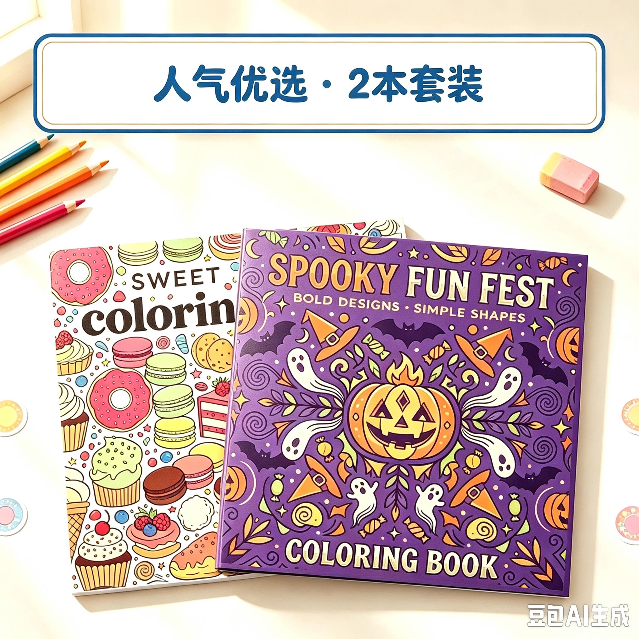 桃小桃 24页成人儿童益智解压放松画画本填色本DIY可爱涂色画本