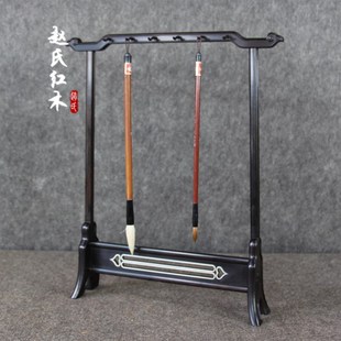 红木毛笔架实木毛笔架子笔挂紫光檀红酸枝毛笔架笔挂文房四宝笔架