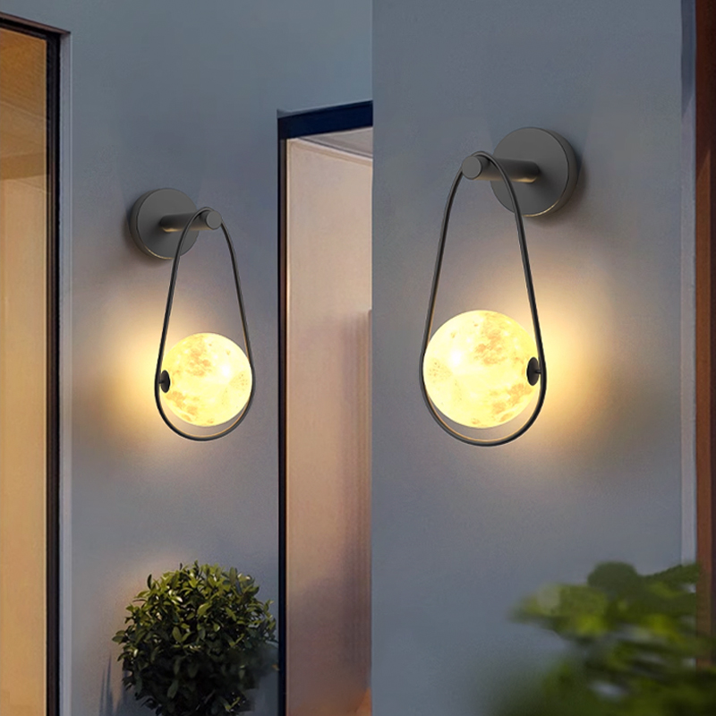 户外壁灯景观别墅简约人体感应氛围庭院灯防水露台阳台花园月球灯
