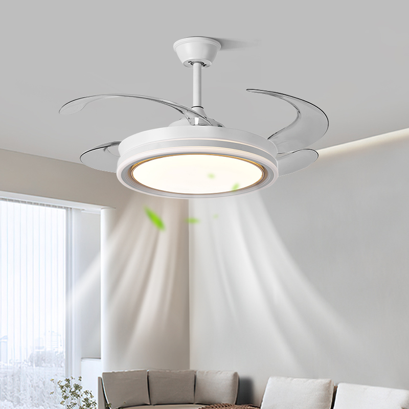 吊扇灯客厅吊灯简约现代北欧吊扇灯2023年新款变频灯扇一体Q552