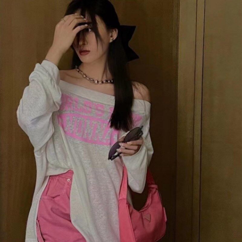 胖妹妹2-300斤一字领显瘦美式高级感加大码夏季时髦薄款女装上衣