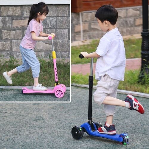 小儿儿童滑板车单脚滑平衡手扶男孩红色小孩子闪光轮加宽幼儿脚踏