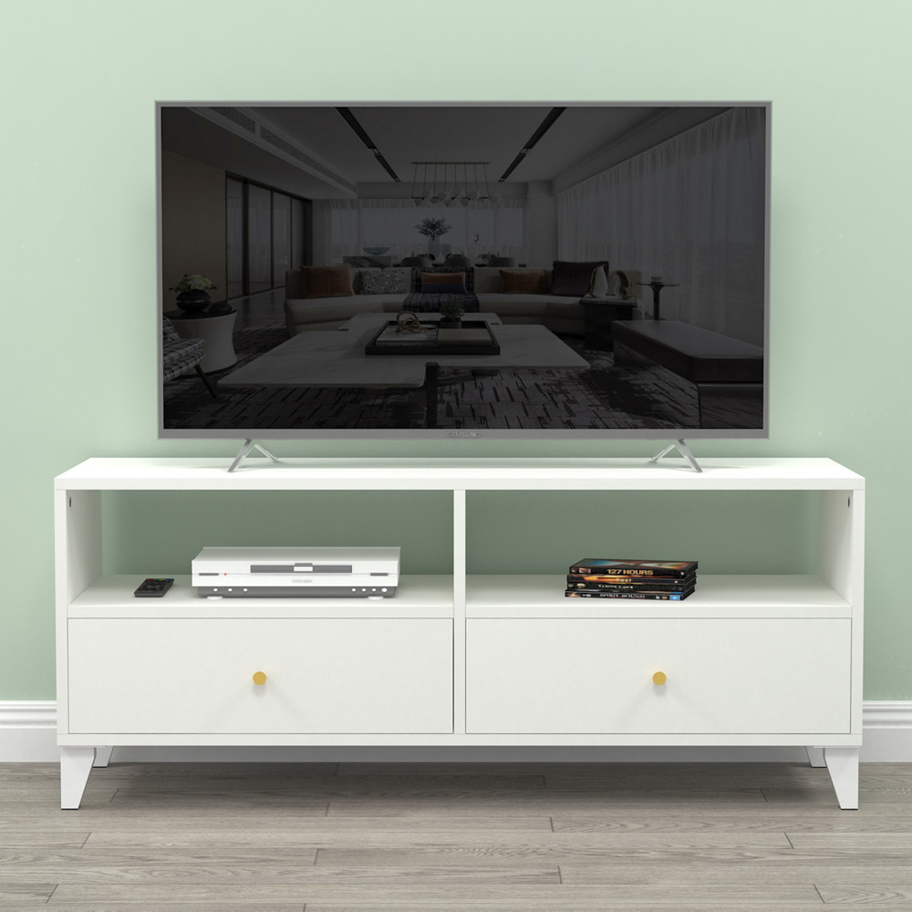 实木电视柜小户型简约现代客厅家用电视机柜奶油风简易落地矮柜